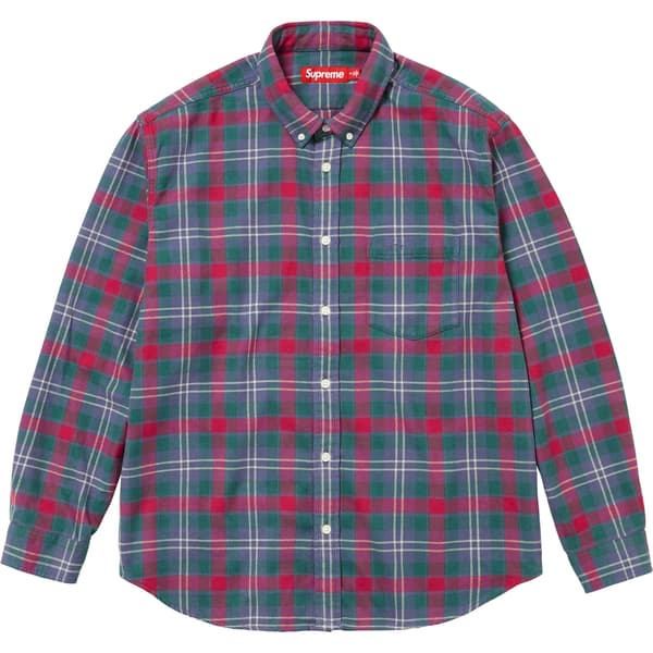 Supreme Plaid Flannel Shirt - Slate (front)