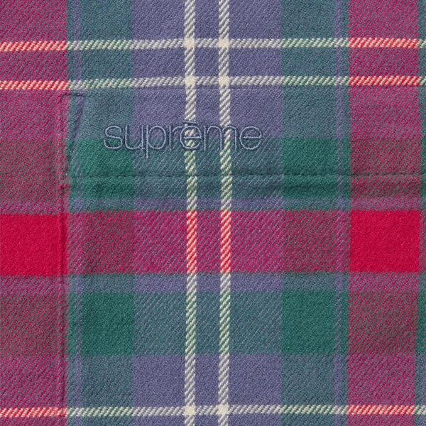 Supreme Plaid Flannel Shirt - Slate (front)