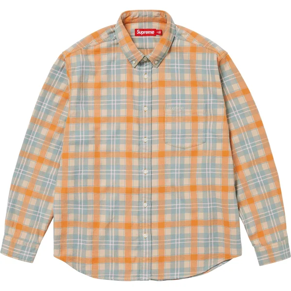 Supreme Plaid Flannel Shirt - Tan (front)
