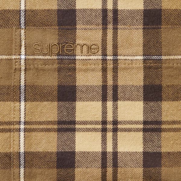 Supreme Plaid Flannel Shirt - Tan (front)