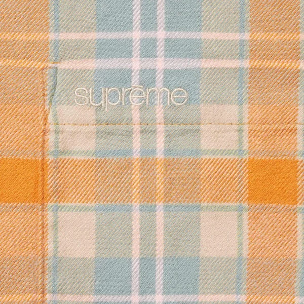 Supreme Plaid Flannel Shirt - Tan (front)