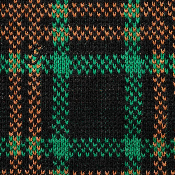 Supreme Plaid Knit S/S Polo - Black (front)