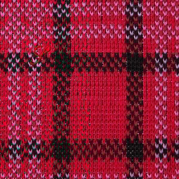 Supreme Plaid Knit S/S Polo - Red (front)