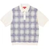 Supreme Plaid Knit S/S Polo - White (front)