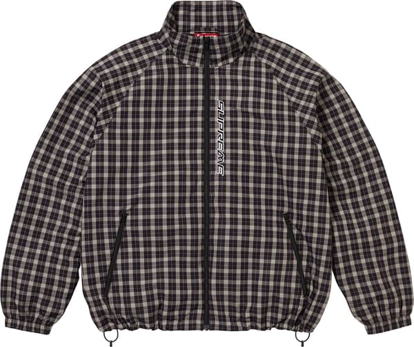 Supreme Plaid Track Jacket - Black (front)