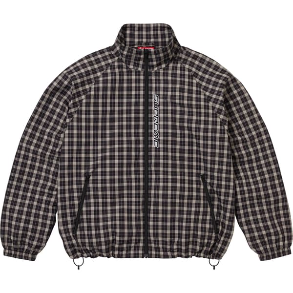 Supreme Plaid Track Jacket - Black (front)