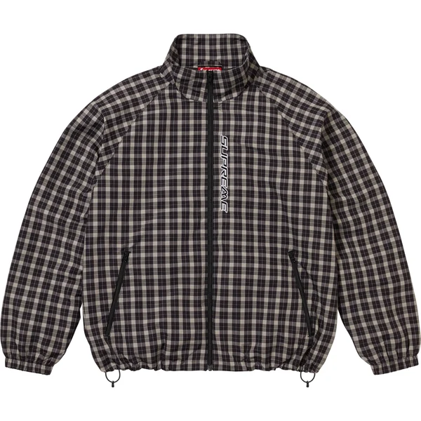 Supreme Plaid Track Jacket - Black (front)