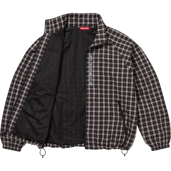 Supreme Plaid Track Jacket - Black (front)