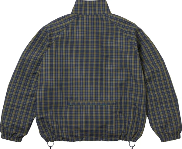 Supreme Plaid Track Jacket - Navy (front)