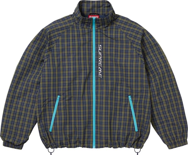 Supreme Plaid Track Jacket - Navy (front)