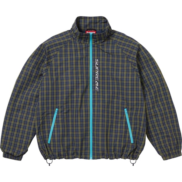 Supreme Plaid Track Jacket - Navy (front)