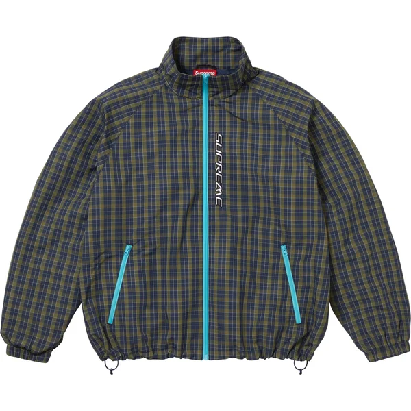 Supreme Plaid Track Jacket - Navy (front)