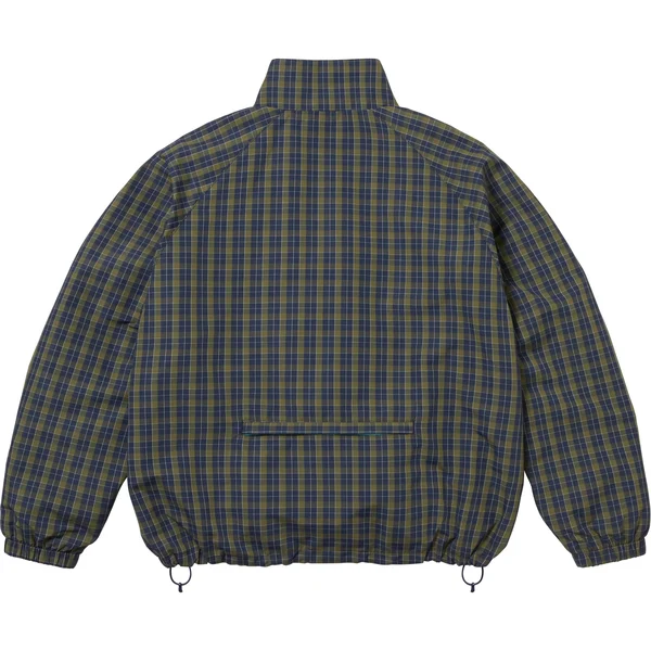 Supreme Plaid Track Jacket - Navy (front)