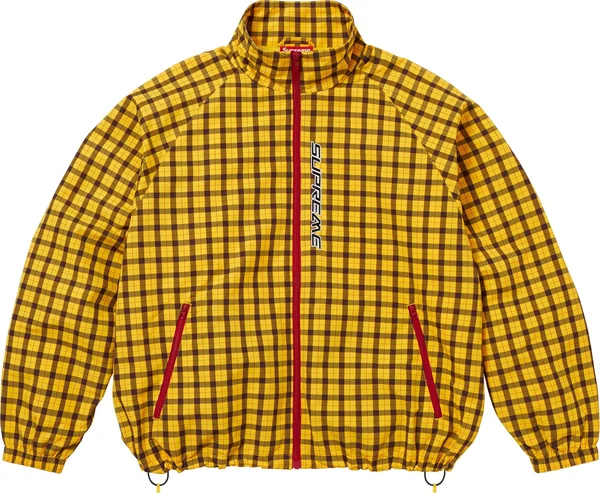 Supreme Plaid Track Jacket - Yellow (front)