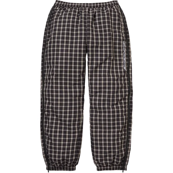 Supreme Plaid Warm Up Pant - Black (front)