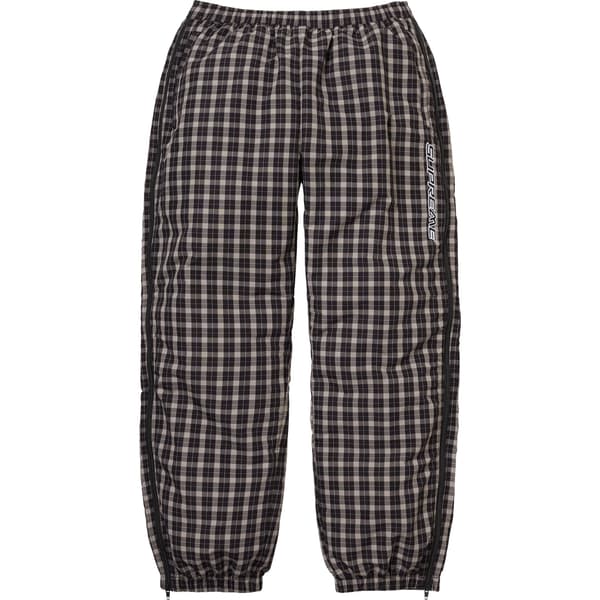 Supreme Plaid Warm Up Pant - Black (front)
