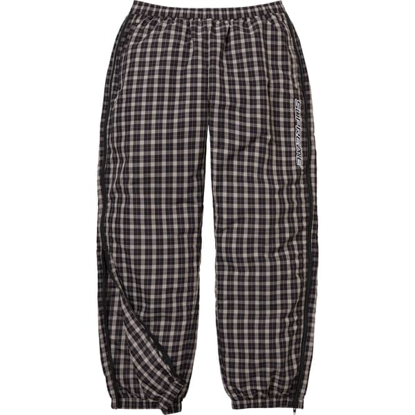 Supreme Plaid Warm Up Pant - Black (front)