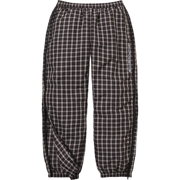 Supreme Plaid Warm Up Pant - Black (front)