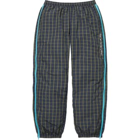 Supreme Plaid Warm Up Pant Navy