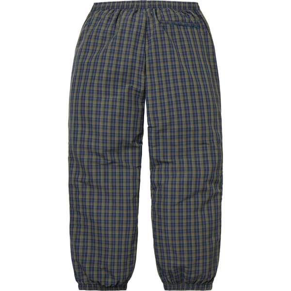 Supreme Plaid Warm Up Pant - Navy (front)