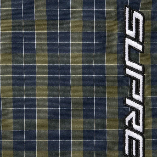 Supreme Plaid Warm Up Pant - Navy (front)