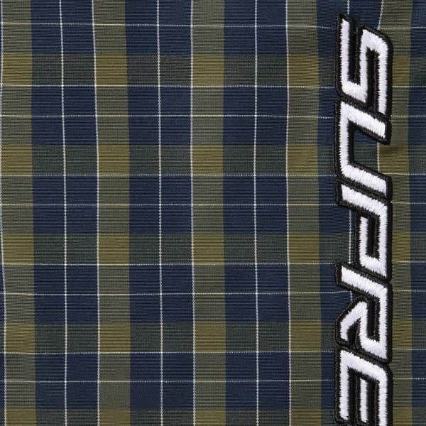 Supreme Plaid Warm Up Pant - Navy (front)