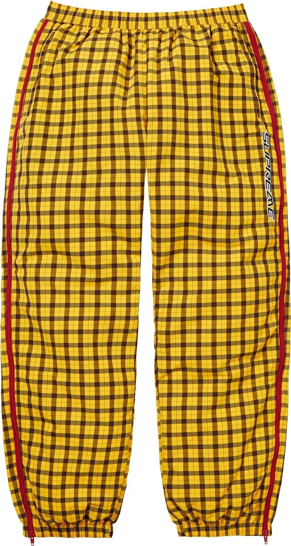 Supreme Plaid Warm Up Pant - Yellow (front)