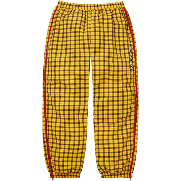 Supreme Plaid Warm Up Pant - Yellow (front)