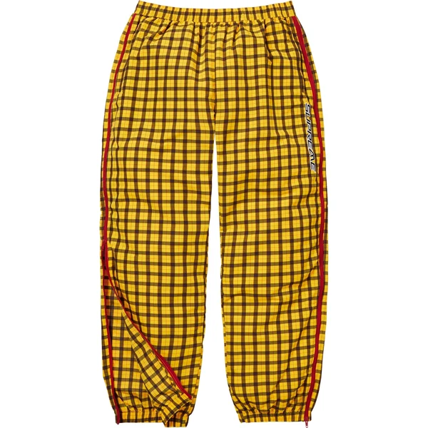 Supreme Plaid Warm Up Pant - Yellow (front)