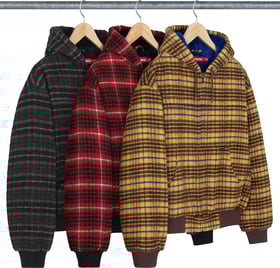 Supreme Plaid Wool Hooded Work Jacket