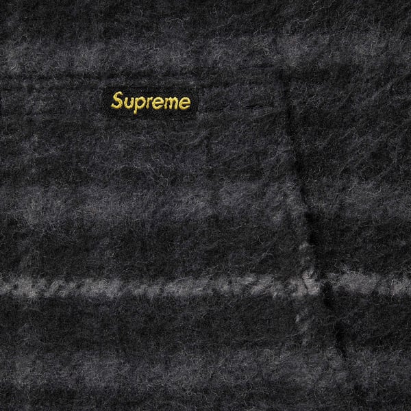 Supreme Plaid Wool Hooded Work Jacket - Black (front)
