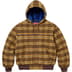 Supreme Plaid Wool Hooded Work Jacket - Brown (front)
