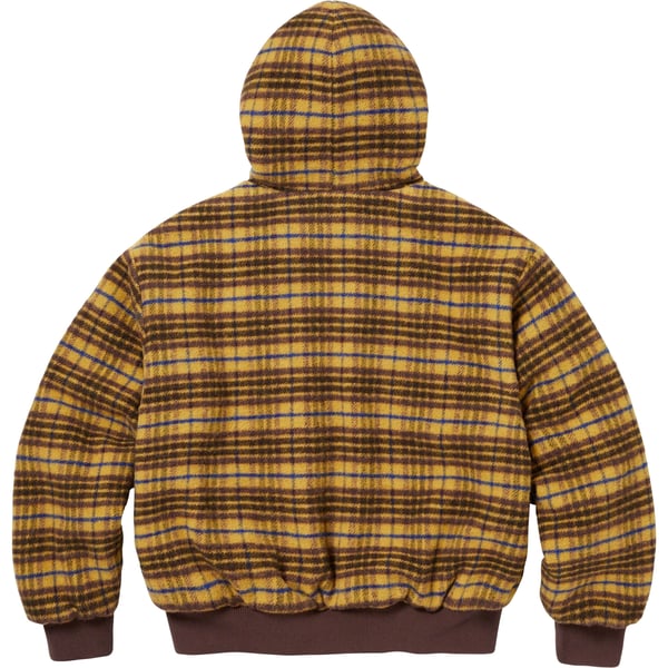 Supreme Plaid Wool Hooded Work Jacket - Brown (front)