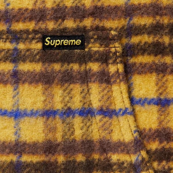 Supreme Plaid Wool Hooded Work Jacket - Brown (front)