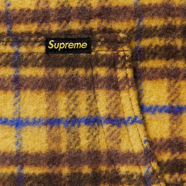Supreme Plaid Wool Hooded Work Jacket - Brown (front)