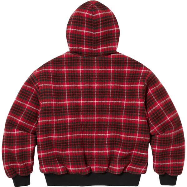 Supreme Plaid Wool Hooded Work Jacket - Red (front)