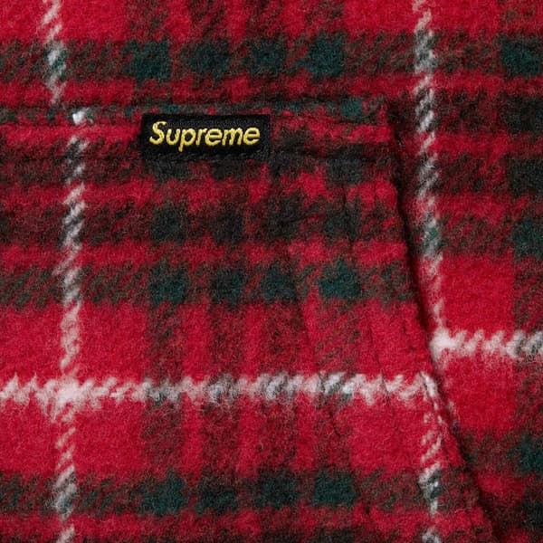Supreme Plaid Wool Hooded Work Jacket - Red (front)