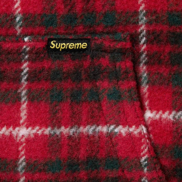 Supreme Plaid Wool Hooded Work Jacket - Red (front)