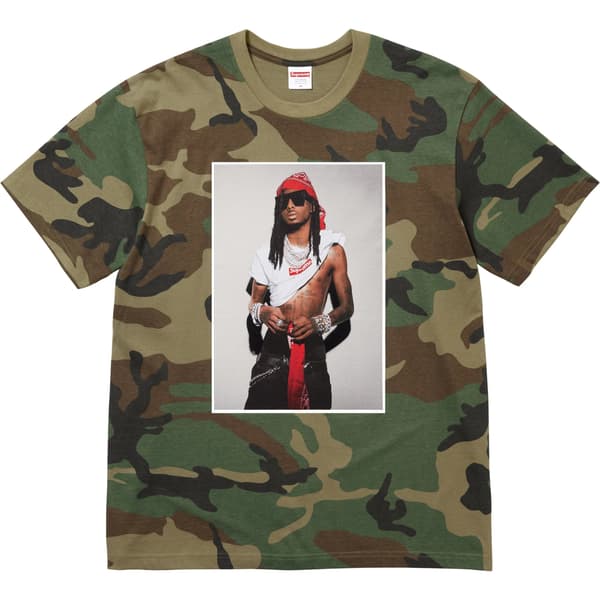 Supreme Playboi Carti Tee - Woodland Camo (front)