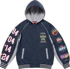 Supreme Playoffs Zip Up Hooded Sweatshirt Navy