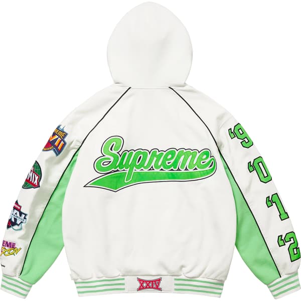 Supreme Playoffs Zip Up Hooded Sweatshirt - White (front)