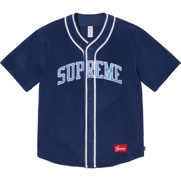 Supreme Polartec Baseball Jersey - Navy (front)