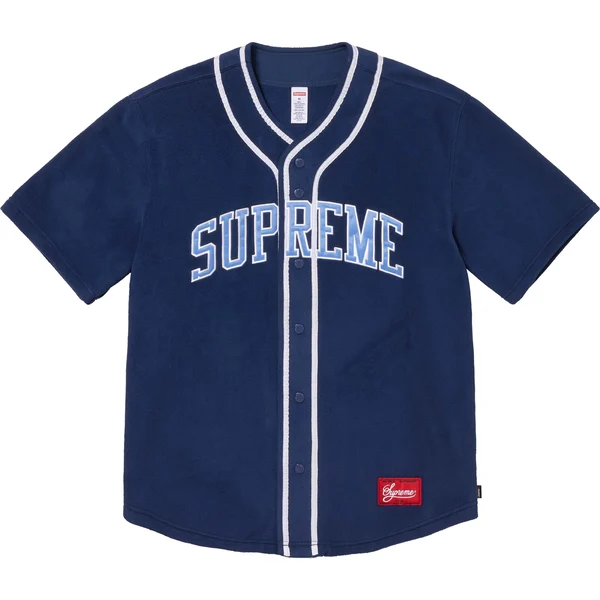 Supreme Polartec Baseball Jersey - Navy (front)