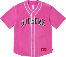 Supreme Polartec Baseball Jersey Pink
