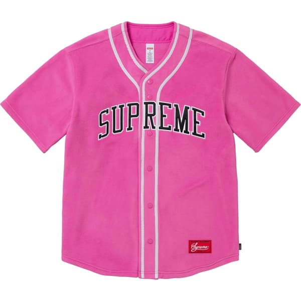 Supreme Polartec Baseball Jersey - Pink (front)