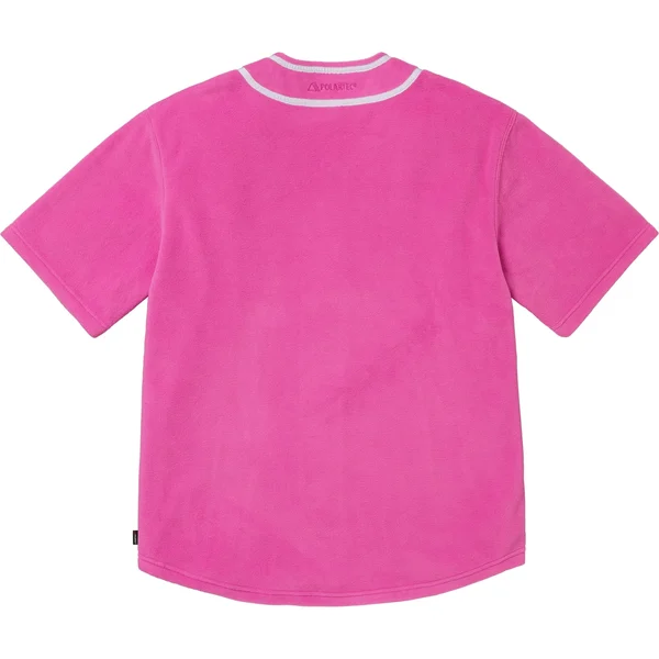 Supreme Polartec Baseball Jersey - Pink (front)