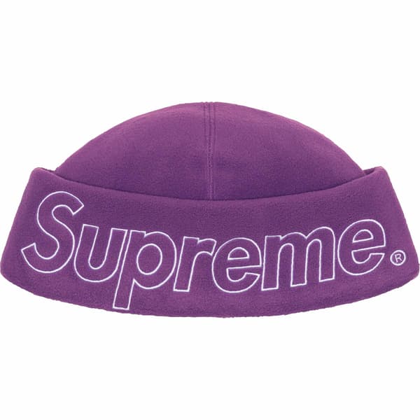 Supreme Polartec Beanie - Dark Purple (front)
