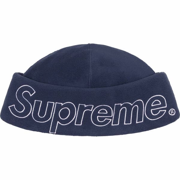 Supreme Polartec Beanie - Navy (front)