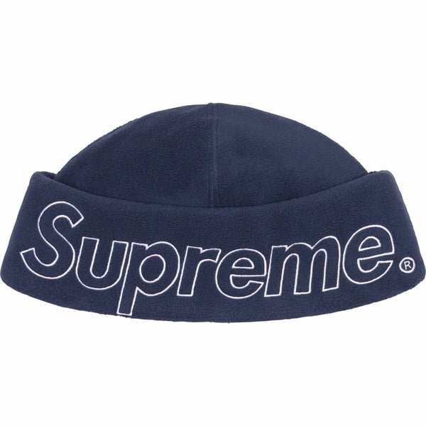 Supreme Polartec Beanie - Navy (front)
