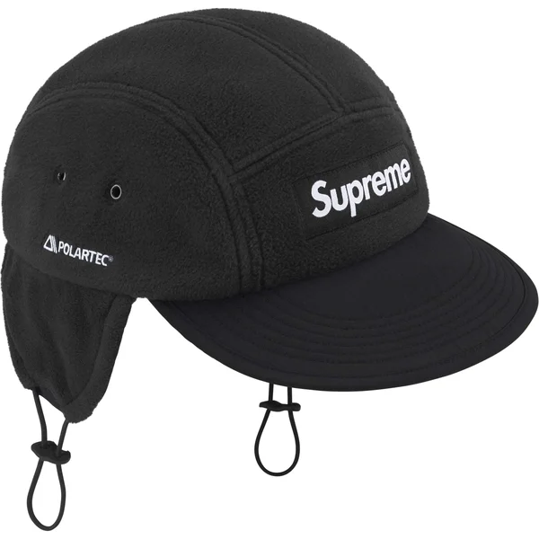 Supreme Polartec Earflap Camp Cap - Black (front)